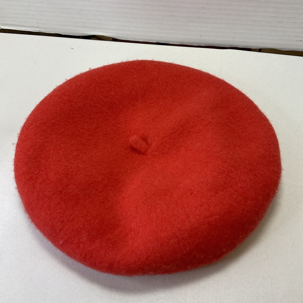 H&M Women's Wool French Beret Dark Coral One Size Preppy‎ Boho